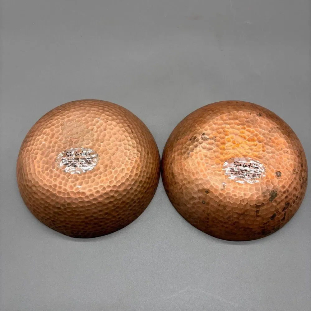 Sur La Table Bowls Set of 2 Hammered Copper Plated Aluminum 5.5